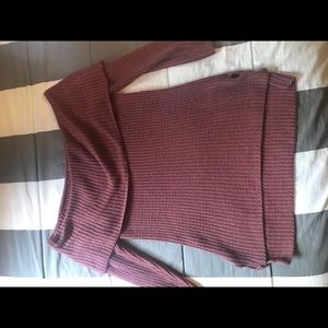 Berry Colored/ Purple Off the Shoulder Sweater